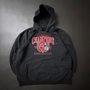 Champion UGA Hoodie Mens 2XL Black 2021 National Champions Relaxed Dawgs